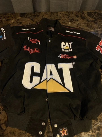 Nascar Bill Davis 22 Ward Burton Cat Finacial Racing Vintage Jacket Size Large Cover