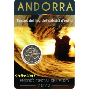 Coin Card 2 EURO COMM ANDORRA 2023 FESTIVAL SOLSTIZIO D' ESTATE - Picture 1 of 1