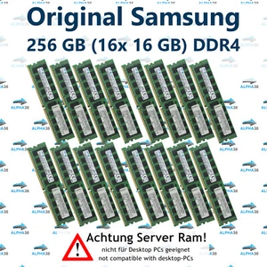 256 GB (16x 16 GB) RDIMM DDR4-2133 Dell PowerEdge R430 R530 R630 Server RAM - Bild 1 von 1
