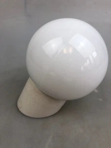 Pantalla de repuesto pantalla de lámpara bola de vidrio blanco Bauhaus años 40 50 + soporte /25 - Imagen 1 de 6