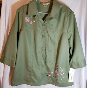 Neu Allison Daley II Damengröße 24 W grüner Blazer Jacke Blumenmuster UVP 46 $ (B4) - Bild 1 von 4