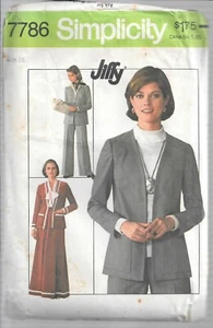 SIMPLICITY 7786 Sewing Pattern Misses' Jiffy Skirt Pants & Unlined Jacket - Picture 1 of 2
