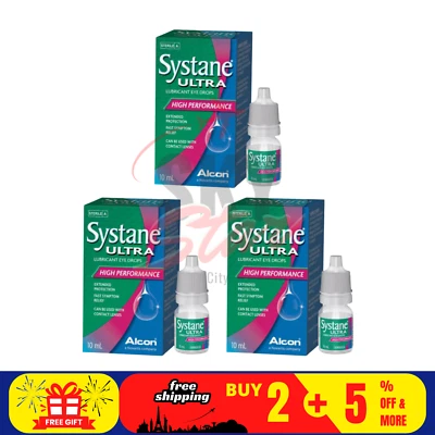 3 X Collirio Alcon Systane Ultra Lubrificante Alte Prestazioni 10ml SPEDIZION...