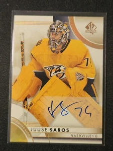 23-24 SP Authentic Juuse Saros Gold Autographed 🔥🔥🔥 Nashville Predators - Picture 1 of 3
