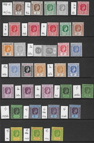 LEEWARD Is. 1938-51 SET TO 5/- MH/LMH/MNH. WITH LISTED SHADES/PAPERS ETC. (7168) Cover