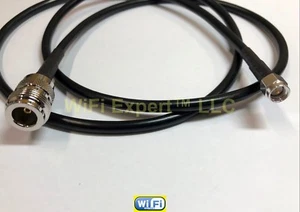 RG58 SILVER SMA MALE to N TYPE FEMALE NO BULKHEAD RF Coaxial Pigtail Cable USA - Picture 1 of 2