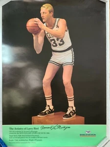VINTAGE LARRY BIRD 20X28 LITHO SIGNED BY ARTIST ARMAND LA MONTAGNE Boston #3 - Picture 1 of 6