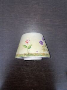 Home Interiors Ceramic Candle Jar Topper Shade Flowers Bee Butterfly