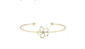 $45 Ted Baker Gold Tone Crystal Blossom Fine Cuff Bracelet TB9 - Picture 1 of 9