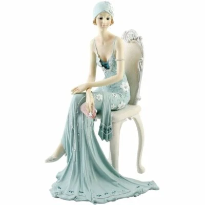 WIDDOP BINGHAM Figurine Ornament Lady on Ornate Chair with Ballgown Broadway Belles 58379