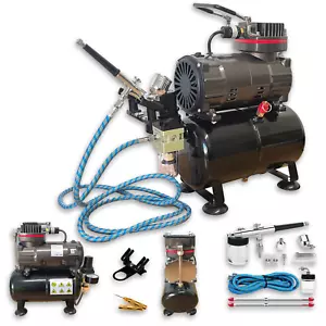 Airbrush Set mit 3L Tank Kompressor Airbrush Pistole Pistolen Set Lackierpistole - Bild 1 von 9