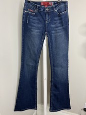 Guess Jeans Dark Wash Distressed Y2K Flare Jeans 30