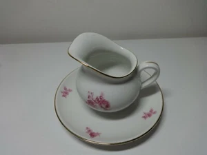 Rare Furstenberg Germany Porcelain Floral Pattern Creamer with Saucer - Picture 1 of 4