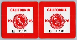 1976 Red California DMV Issued Boat Vessel Registration Sticker Tag Original - Picture 1 of 2