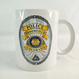 Taza de café vintage Broomfield CO Police Colorado Township Barware insignia logotipo - Imagen 1 de 10