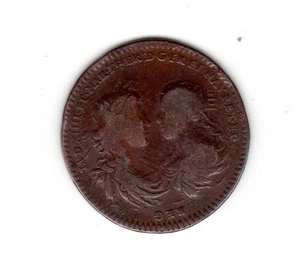 JETON TOKEN LOUIS XIV & MARIE THERESE d'Espagne 1664 ROI SOLEIL - Imagen 1 de 2