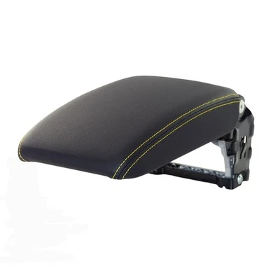 Reposabrazos central reposabrazos delantero VW Golf 5 V 6 VI Eos Scirocco negro costura amarillo - Imagen 1 de 4