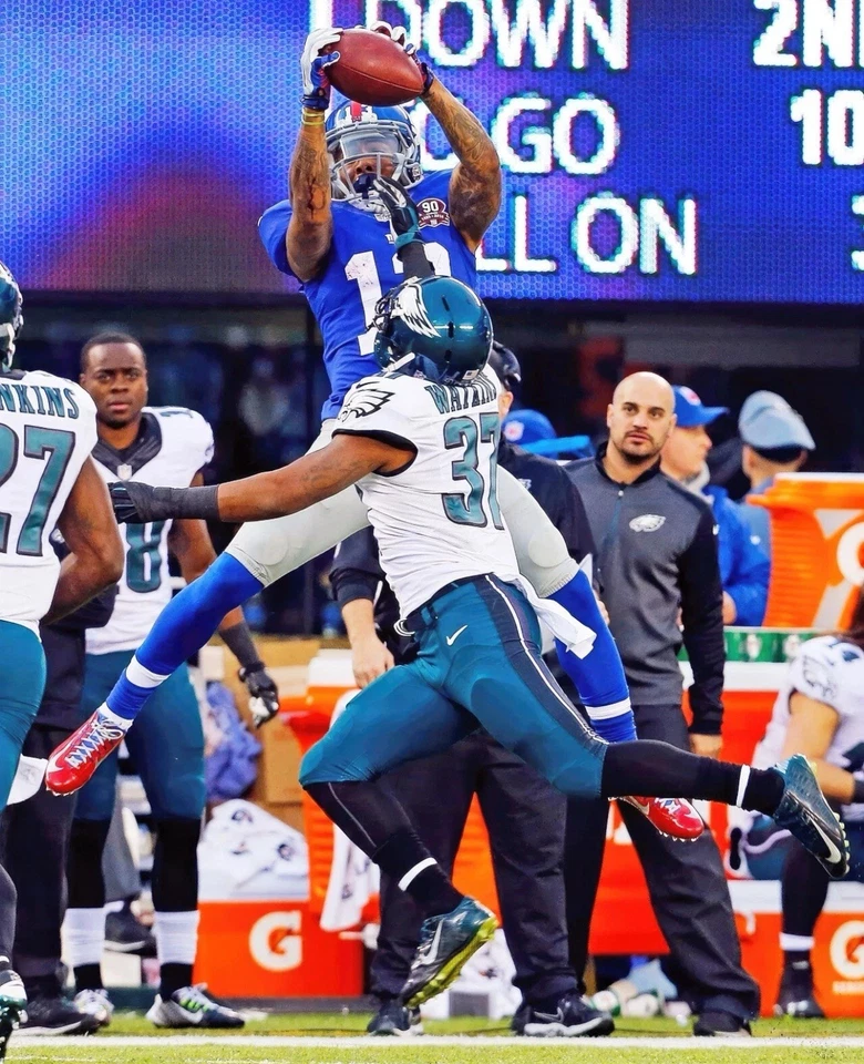 Impresión fotográfica brillante Odell Beckham Jr. #13 Giants NFL 8x10 fútbol americano de Nueva York Foto 1 de 1