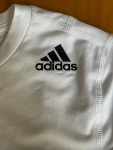 ADIDAS  Aeroready Long Sleeve White Athletic Shirt, Techfit, Youth L 14-16 - Picture 1 of 9