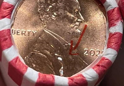 2025-P Lincoln Shield cent- Obverse Die Crack Error, Ender OBW, 1 roll - Image 1 of 4