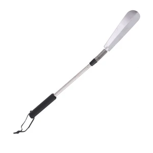  Scarpiera per anziani metallo acciaio inox strumento manico lungo scarpiera - Foto 1 di 11