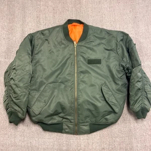 Vintage USAF MA-1B Jacket Mens XXL Green 1990s Zip Up - Picture 1 of 11