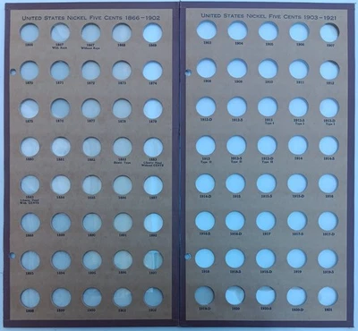 Páginas Wayte Raymond 1866-1902 1903-1921 níquel cinco centavos escudo Liberty Buffalo Foto 1 de 4