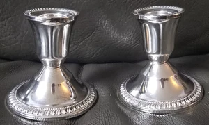 Duchin Creation Sterling Silver Weighted Set of 2 candlestick holders POLISHED - Picture 1 of 5