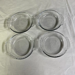 Vintage Anchor Hocking 6” Clear Glass Pie Plates Casserole Baking Dishes Set 4 - Picture 1 of 10