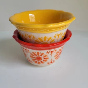 Pioneer Woman Vintage Floral Bursts Bowls with Scalloped Edge 4" See Description - Picture 1 of 16