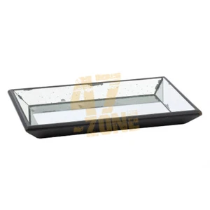 Rechteckiges Glas Tablett Silber Indoor Outdoor Wohndeko Tischplatte Dekoration - Bild 1 von 15