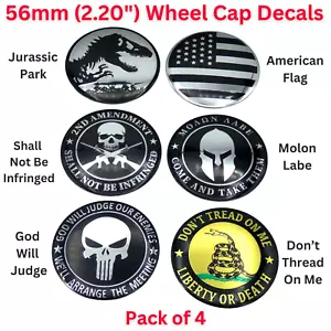 Set of 4 Wheel Center Cap Decal Emblem Stickers – 2.20" (56mm) CHOOSE YOUR STYLE - Picture 1 of 20
