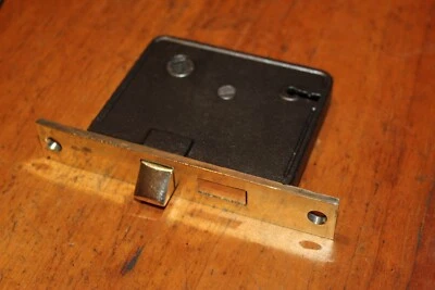 Placa frontal antigua restaurada de bronce fundido con cerradura de mortaja de hierro fundido R-106 Foto 1 de 4