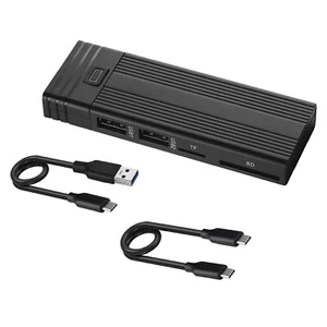 New 10Gbps M.2 NVME SATA Mobile SSD Enclosure Adapter Case USB 3.2 Gen2 Hub - Picture 1 of 15