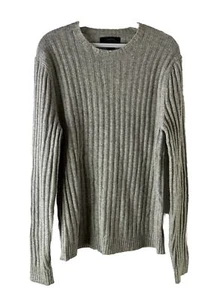 VTG Y2K Express Mens Medium Wool Cashmere Ribbed Knit Crewneck Sweater Grunge - Picture 1 of 7