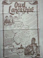 Tea Dish Towel Souvenir Owd Lancashire Map Recipes Scenes Captions Used UK Holes
