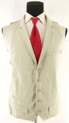 New Structure Men's 100% Cotton Hacking Four Pocket Vest Waist Coat Size XXL - Image 1 of 4