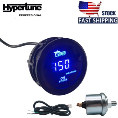 2" 52mm LED Electronic Oil Pressure Gauge W/ Sensor Oil Press Meter 0-150PSI - Image 1 of 4