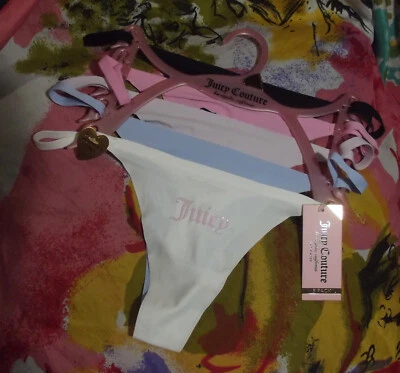 5 NUEVOS JUICY COUTURE JC4717 5PKA MF SIN LÍNEAS PANTY CUERDAS LATERALES TANGA BRAGAS M Foto 1 de 3