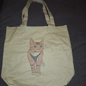 Bolso de Mano de Lona Orgánico EConscious - Patrón de Gato - Bolso de Mano Eco Algodón Orgánico - Imagen 1 de 20