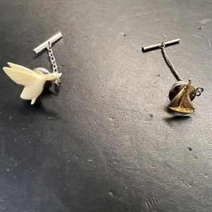2 Tie Tacks | Flying Duck | Sailing Yacht | Antique Vintage - Picture 1 of 12
