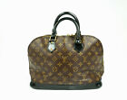 Louis Vuitton Lv Monogram Alma Pm Bowler Hand Bag Brown Black Leather