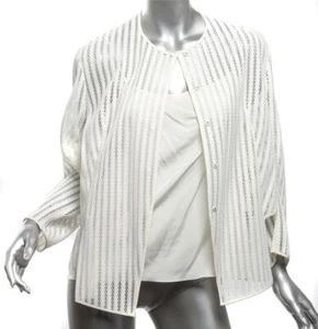 Chaqueta y Cami Top Christian Dior Para Mujer Blanca Twinset de 2 Piezas Juego M - Imagen 1 de 7
