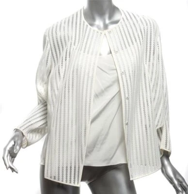 CHRISTIAN DIOR Mujer Blanco Twinset Chaqueta y Cami Top Conjunto 2 Piezas Conjunto M Foto 1 de 4