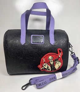 Loungefly Disney Parks Haunted Mansion Bag  Foolish Mortals stap NWT - Picture 1 of 12