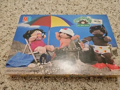 Vintage New Sealed NOS 1984 Cabbage Patch Kids 100 Piece Puzzle Day At The Beach - Image 1 of 4