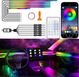 Lumières Intérieur Voiture Acrylique, Kit Eclairage Ambiant 6 en 1 Dreamcolor avec - Photo 1/6