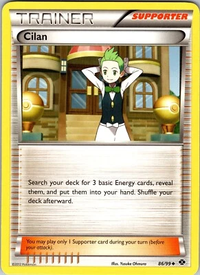 Pokemon TCG Cilan B&W Next Destinies 86/99 Regular Uncommon Card NM - Image 1 of 2