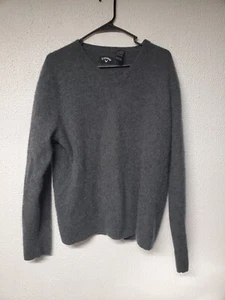 Golf Pullover Gray Sweater - Men - Calloway - 100% Cashmere - XL - Picture 1 of 3