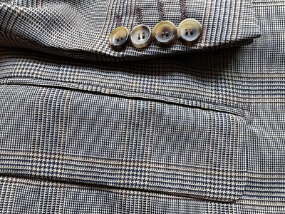 Blazer Pal Zileri Hombres Lujo Lana/Cachemira Pata de Gallo Gris/Marrón Cuadros Italia Foto 1 de 4